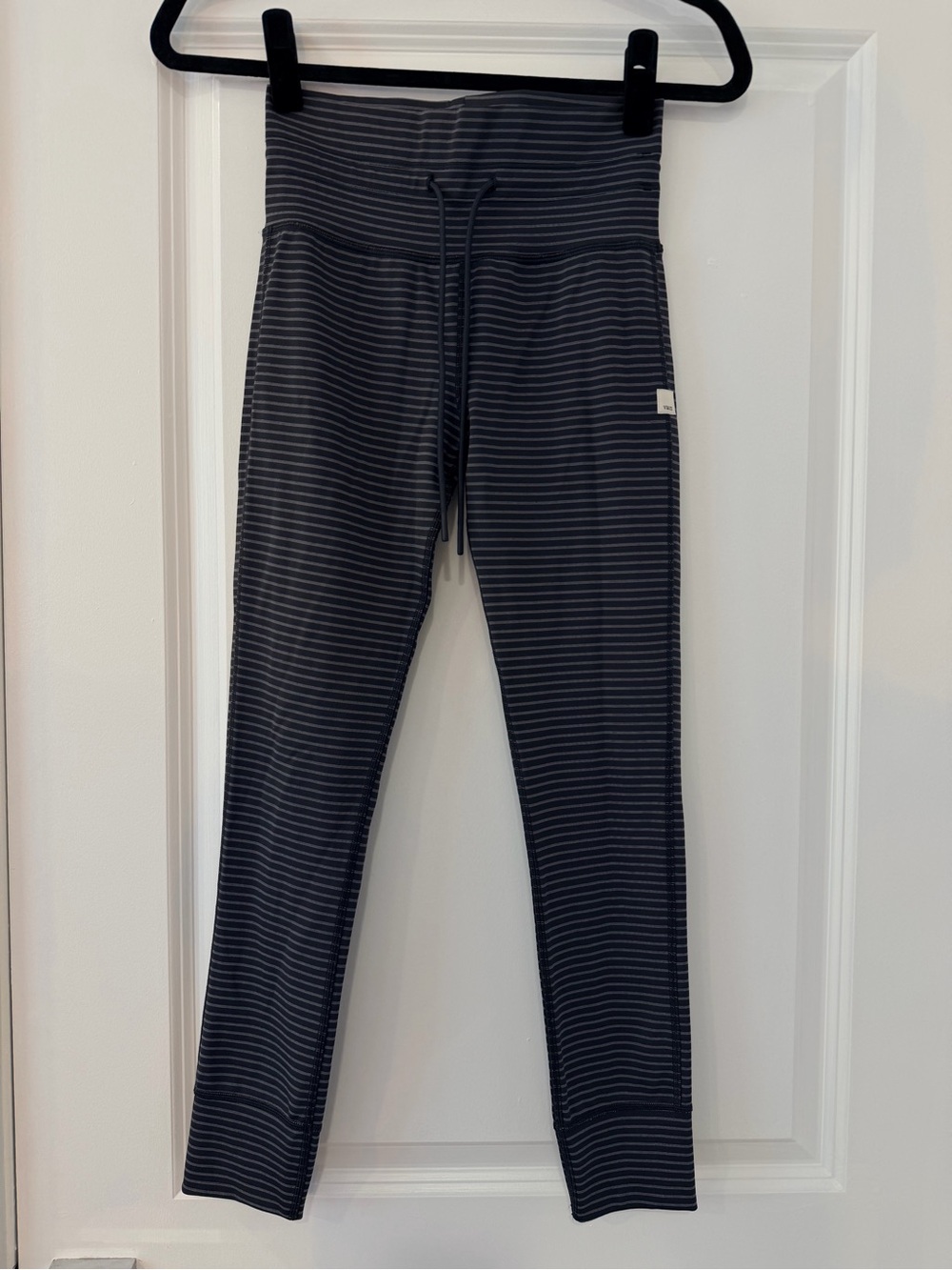 Viori High-Waist Striped Leggings - Black with Gray Stripes